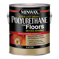 Minwax Super Fast-Drying Polyurethane for Floors Satin Clear Oil-Based Fast-Drying Polyurethane Floo (Pack of 2)