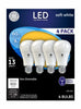 GE  A19  E26 (Medium)  LED Bulb  Soft White  60 Watt Equivalence 4 pk