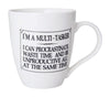 Pfaltzgraff  18 oz. Black/White  Porcelain  I'm A Multi-Tasker  Coffee Mug  1 pk (Pack of 6)