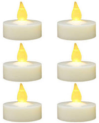 Tea Light LED Candles, Yellow Flicker Flame, Battery-Operated, 6-Pk.