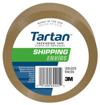 3M Tartan 1.88 in. W X 54.6 yd L Shipping Tape Tan