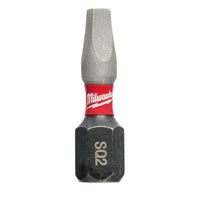 Milwaukee Shockwave Square #2 X 1 in. L Screwdriver Bit Steel 2 pk