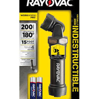 Rayovac  WORKHORSE PRO  200 lumens Black  LED  Flashlight  AA Battery