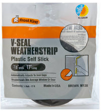 V-Seal Weatherstrip Tape, Brown, 7/8-In. x 17-Ft.