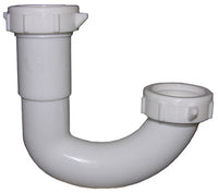 Lavatory Drain Sink J-Bend, White PVC, 1.25 x 1.25-In.