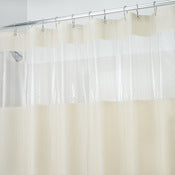 InterDesign 26682 72" X 72" Sand Hitchcock EVA Shower Curtain With Clear Window                                                                       