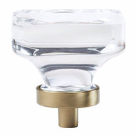 Amerock  Glacio Collection  Cabinet Knob  1-3/8 in. Dia. 1-5/16 in. Clear/Champagne  1 pk