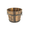 DeVault Enterprises 8 in. H X 10 in. W X 10 in. D Wood Whiskey Barrel Planter Brown