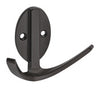 National 3 in. L Oil Rubbed Bronze Black/Brown Zinc Modern Double Hook 1 pk