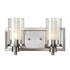 Bel Air Lighting Odyssey Brushed Nickel Silver 2 lights Incandescent Vanity Light Wall Mount