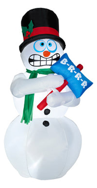 Christmas Lighted Inflatable Shivering Snowman, 6-Ft.