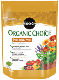 Miracle Gro 72978510 8 Qt Organic Choice® Potting Mix 0.10-0.05-0.05 (Pack of 6)