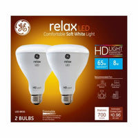 GE Relax BR30 E26 (Medium) LED Floodlight Bulb Soft White 65 Watt Equivalence 2 pk