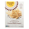 Simple Mills Cracked Black Pepper Almond Flour  - Case of 6 - 4.25 OZ