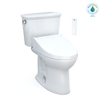 TOTO® Drake® Transitional WASHLET®+ Two-Piece Elongated 1.28 GPF Universal Height TORNADO FLUSH® Toilet with C5 Bidet Seat, Cotton White - MW7863084CEFG#01