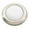 Hickory Hardware P710-SNW 1-1/4" Round Satin Nickel/White Eclipse Cabinet Knob