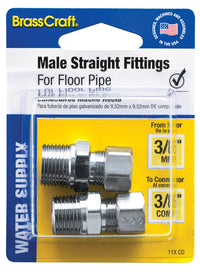 BrassCraft Plumb Shop 3/8 in. MIP X 3/8 in. D Compression Brass Male Straight Fitting