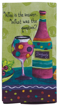 Kay Dee R1020 Wine Is The Answer What Was The Question Kitchen Terry Towel (Pack of 6)