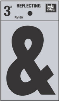 Hy-Ko 3 in. Reflective Black Vinyl Special Character Ampersand Self-Adhesive 1 pc. (Pack of 10)