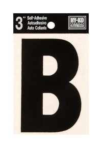 Hy-Ko 3 in. Black Vinyl Letter B Self-Adhesive 1 pc. (Pack of 10)