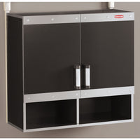 Rubbermaid Black/Silver Powder Coat Metal/Wood Wall Cabinet 28 H x 29.84 W x 12.6 D in.