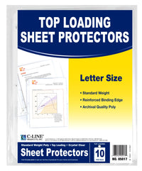 C Line Products Inc 05017 11" L X 8" W  Clear Top-Loading Sheet Protector Pack 10 Ct                                                                  