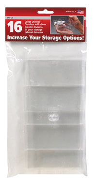 Stack-On  4-1/4 in. L x 1 in. W x 4-1/4 in. H Drawer Dividers  Plastic  16 compartment Clear