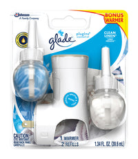 Glade Plug-Ins Clean Linen Scent Air Freshener Starter Kit 1.34 oz. Liquid (Pack of 6)