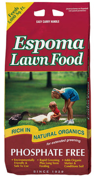 Espoma  Organic 15-0-5  Lawn Fertilizer  For All Grass Types 40 lb. 5000 sq. ft.