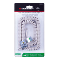 Monster Just Hook It Up 12 ft. L Almond Telephone Handset Coil Cord