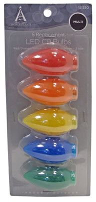 Christmas Lights LED Replacement Bulb, C9, Multi-Color Ceramic, 5-Pk.