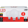 Feit Electric G25 E26 (Medium) LED Bulb Warm White 40 Watt Equivalence 3 pk