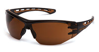 Easley Safety Glasses, Bronze Anti-Fog Lens, Black/Tan Frame