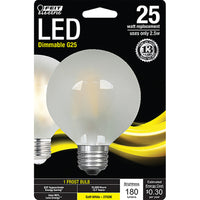 Feit Electric G25 E26 (Medium) LED Bulb Soft White 25 Watt Equivalence 1 pk