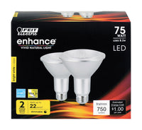 Feit Electric Enhance PAR30 E26 (Medium) LED Bulb Bright White 75 Watt Equivalence 2 pk