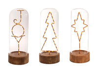 Celebrations Joy, Tree, or Star in Dome Christmas Decor (Pack of 3).