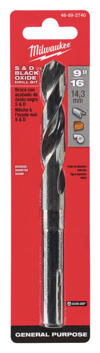 Milwaukee  THUNDERBOLT  9/16 in.  x 6 in. L Black Oxide  Drill Bit  1 pc.