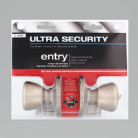 Ultra Security Satin Nickel Entry Knobs KW1 1-3/4 in.