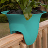 Bloem Modica 8.8 in. H X 12 in. D Plastic Deck Rail Planter Bermuda Teal (Pack of 6)