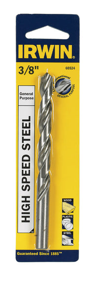 Irwin 3/8 in. X 5 in. L High Speed Steel Drill Bit 1 pc