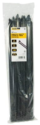 Extra Heavy Duty Cable Tie, UV Black, 17-In., 50-Pk.