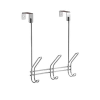 Interdesign 43912 5" X 8.2" X 12.5" Chrome Classico 6 Hook Over The Door Rack (Pack of 4)