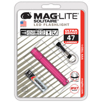 Maglite Solitaire 47 lumens Pink LED Flashlight With Key Ring AAA Battery