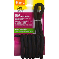 Hartz Dog Chien Black Nylon Dog Collar and Lead Combo