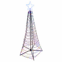 Starry Spire LED Tree, 550 Twinkling Multi-Color LED Lights, 3mm, 7-1/2-Ft.