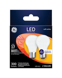 GE A15 LED Bulb Soft White 40 Watt Equivalence (Pack of 6)