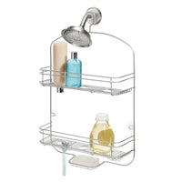 iDesign Weston 24.2 in. H X 4.7 in. W X 15.4 in. L Satin Silver Shower Caddy