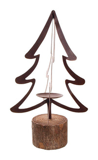 Celebrations  Home  Tree Candle Holder  Christmas Decoration  Brown  Metal  1 pk (Pack of 2)