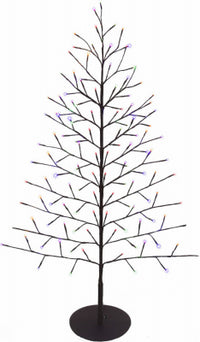 Christmas Lawn Decor, Bare Branch Wall Tree, 124 Twinkling Multi-Color LED Lights, 50-In.