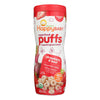 Happy Bites Organic Puffs Finger Food for Babies - Strawberry Puffs - Case of 6 - 2.1 oz